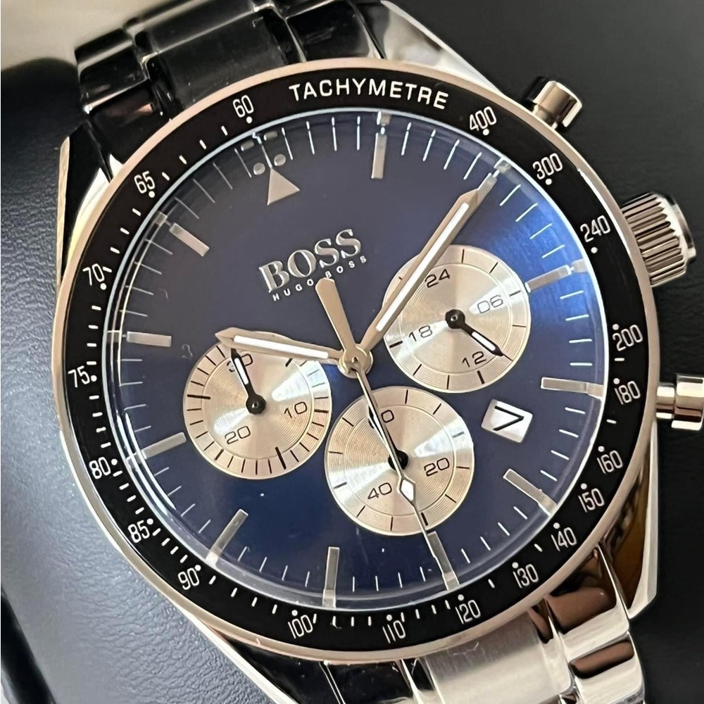- Hugo Boss Men’s Trophy Chronograph Watch 
Case Size: 44mm
MSRP: $598